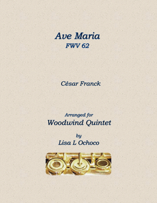 Book cover for Ave Maria FWV 62 for Woodwind Quintet