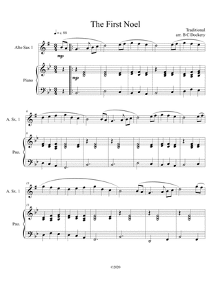 The First Noel (alto sax solo) with piano accompaniment