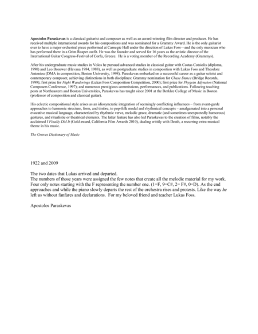 Elegy for Lukas Foss 1922-2009 Large Ensemble scores gallery preview page 3