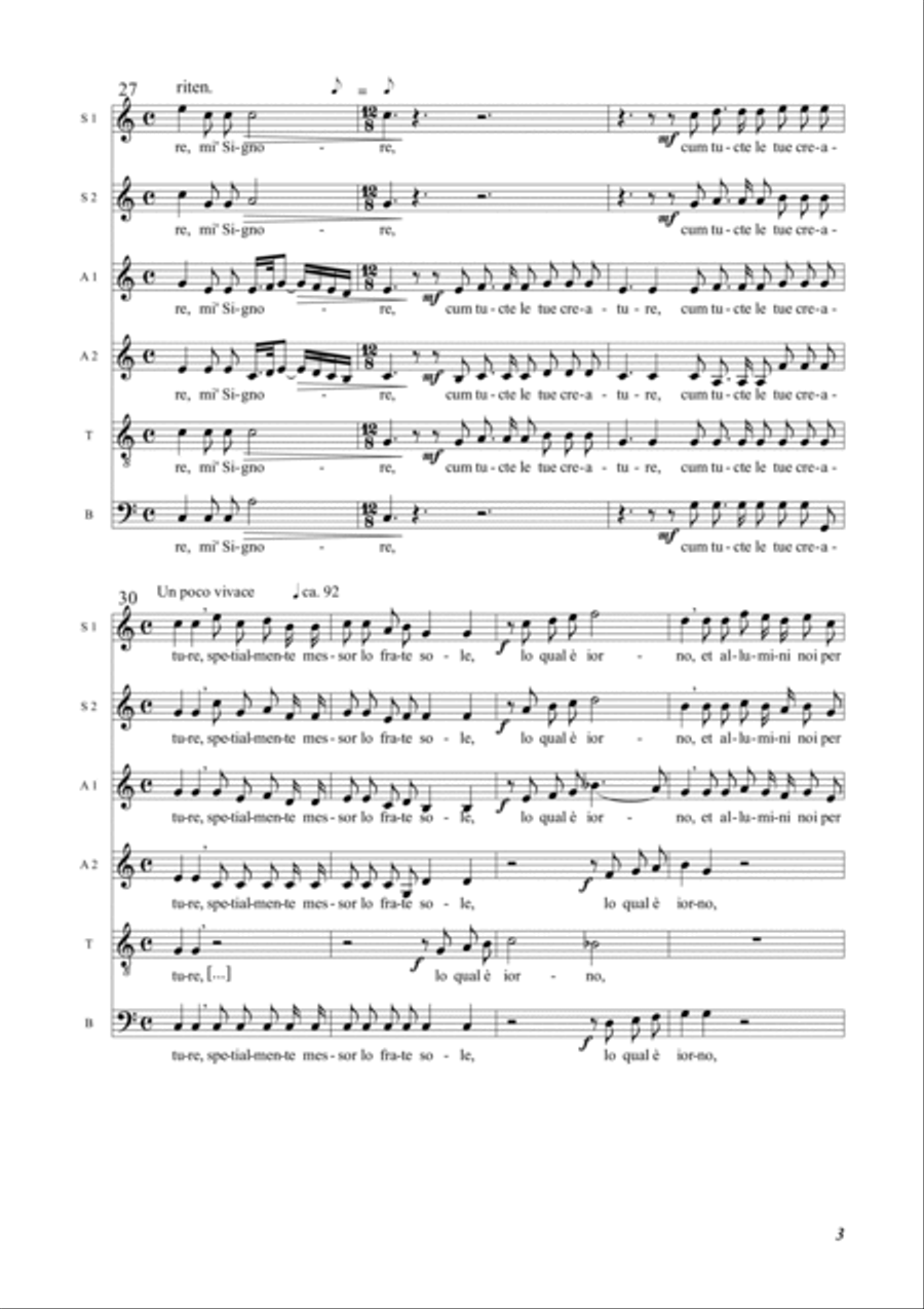 Il Cantico delle Creature A Cappella scores gallery preview page 3