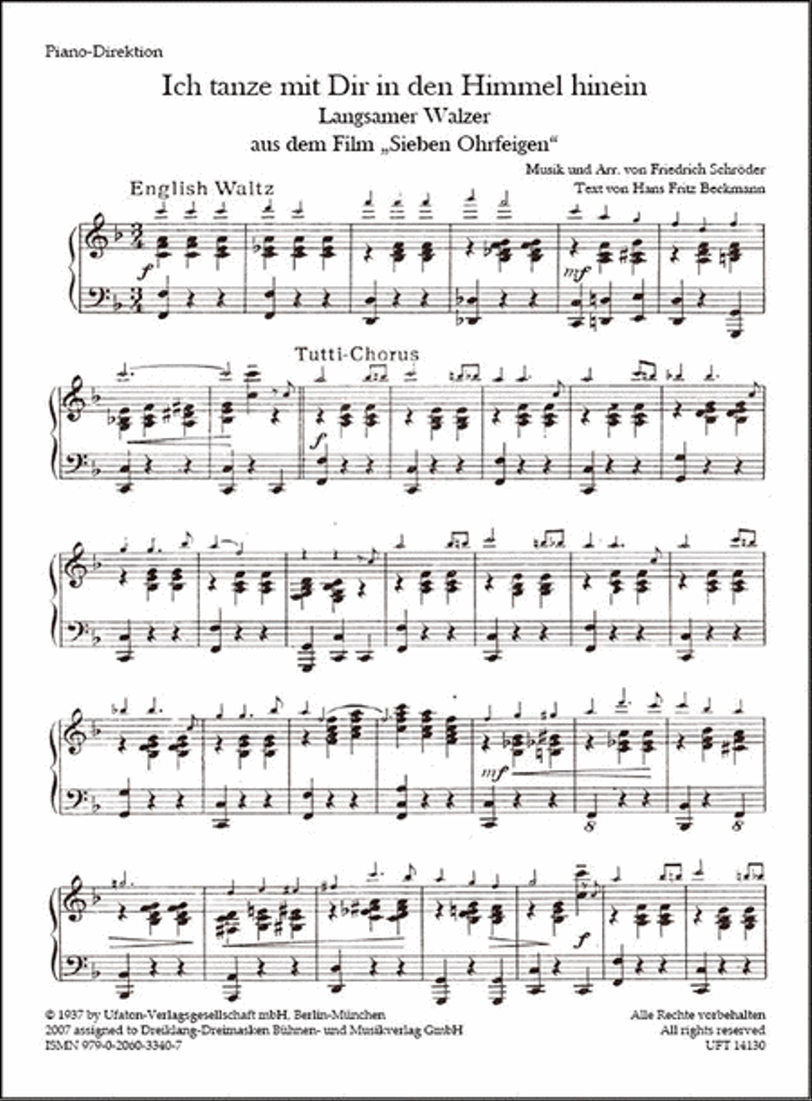 Ich tanze mit dir in den Himmel hinein Orchestra scores gallery preview page 2