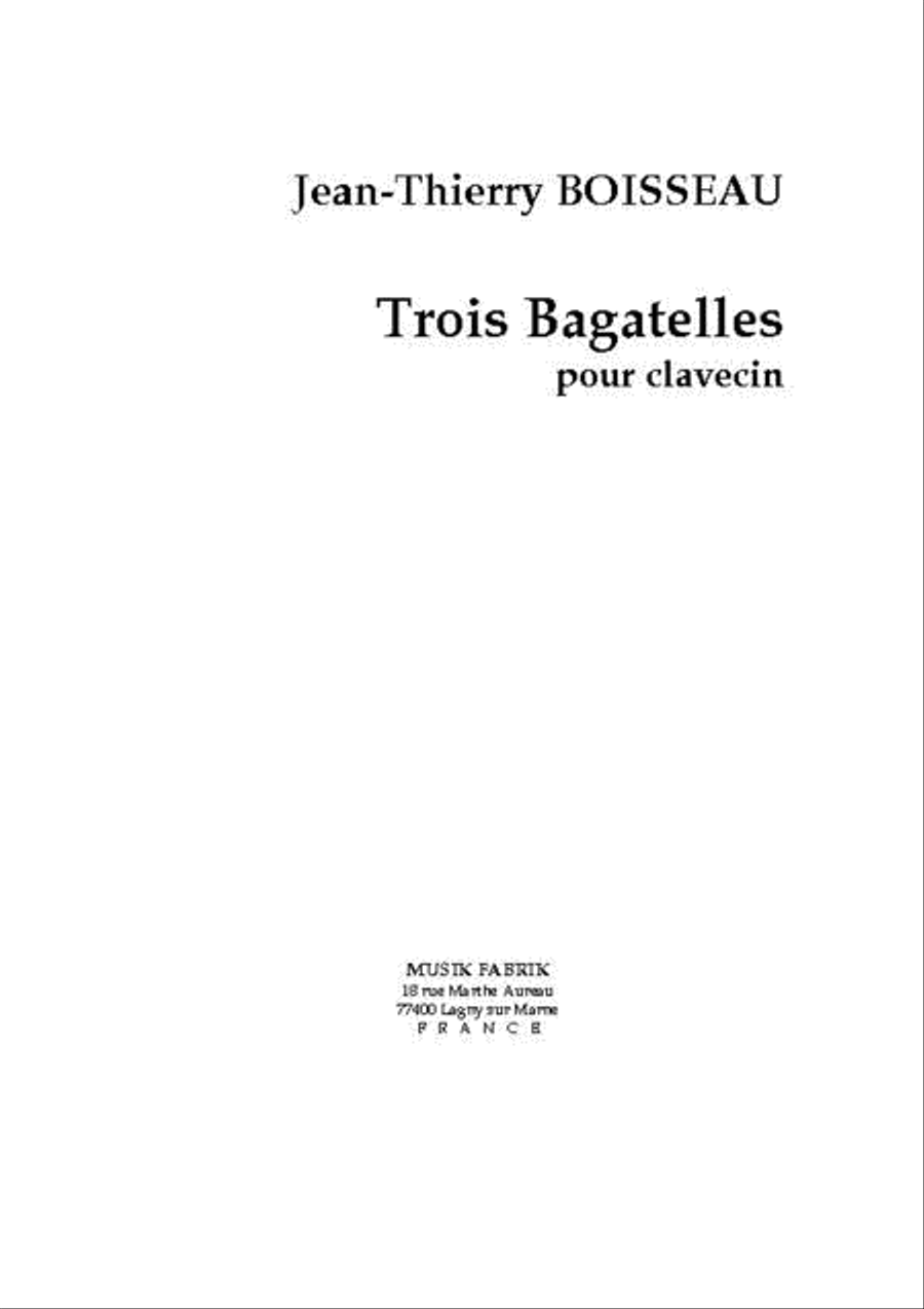Trois Bagatelles Harpsichord scores gallery preview page 1