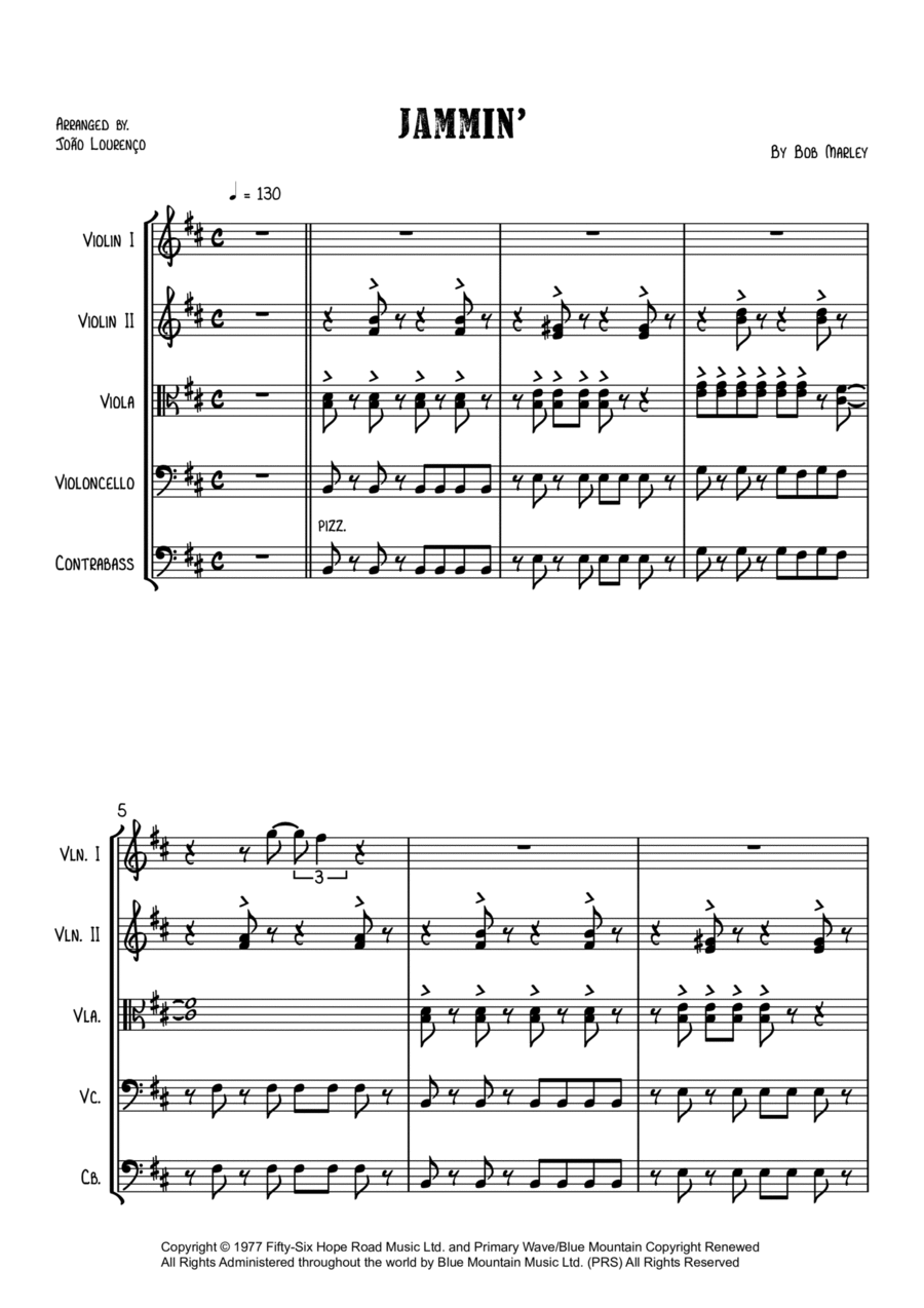 Jamming Jamming String Quartet scores gallery preview page 1