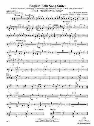 English Folk Song Suite: 1st Percussion