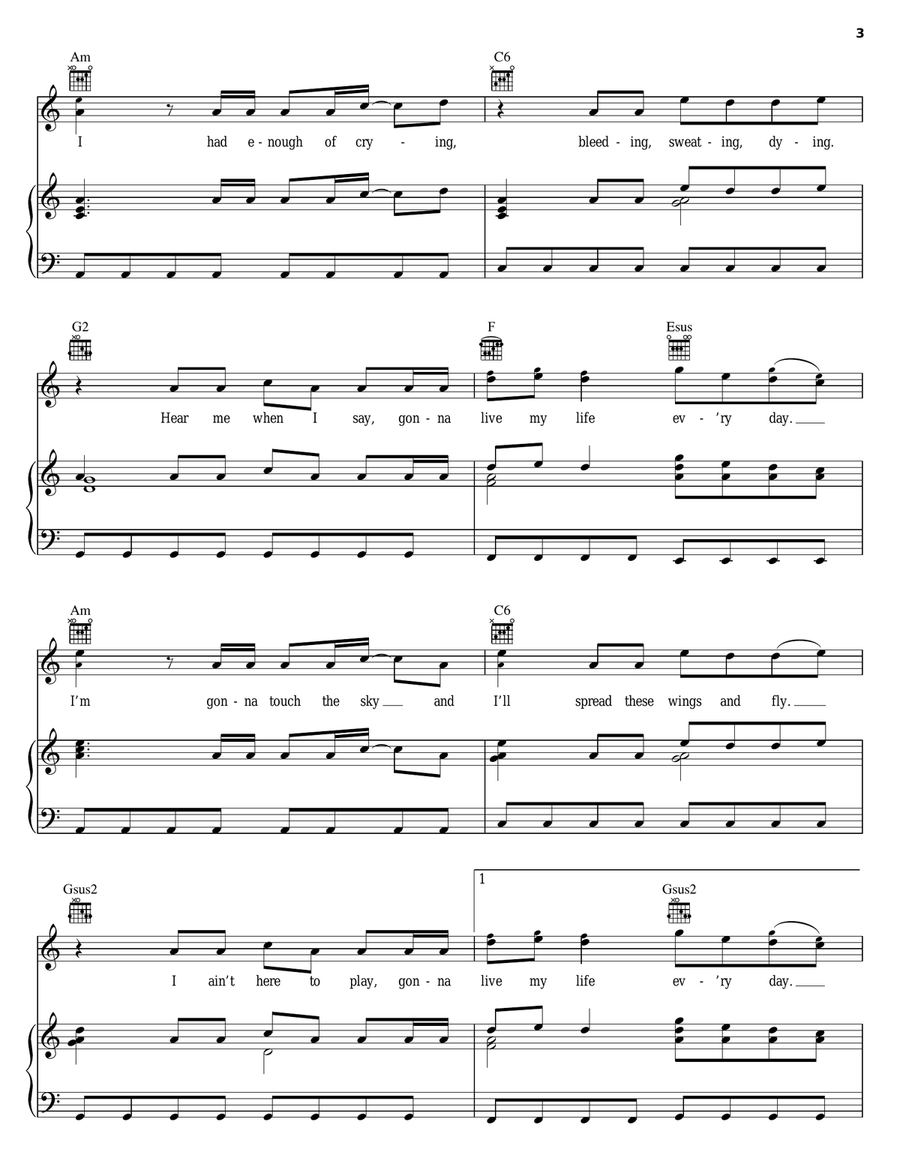 Everyday Everyday Piano, Vocal, Guitar scores gallery preview page 3