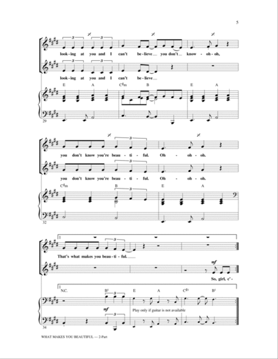 What Makes You Beautiful What Makes You Beautiful 2-Part scores gallery preview page 5