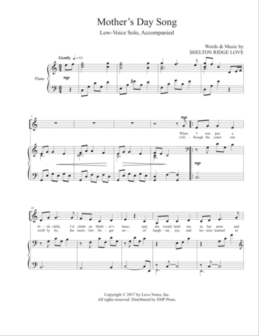 Mother's Day Song Mother's Day Song Divisi scores gallery preview page 2
