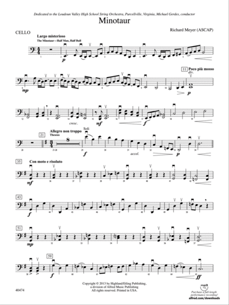Minotaur: Cello String Orchestra scores gallery preview page 1