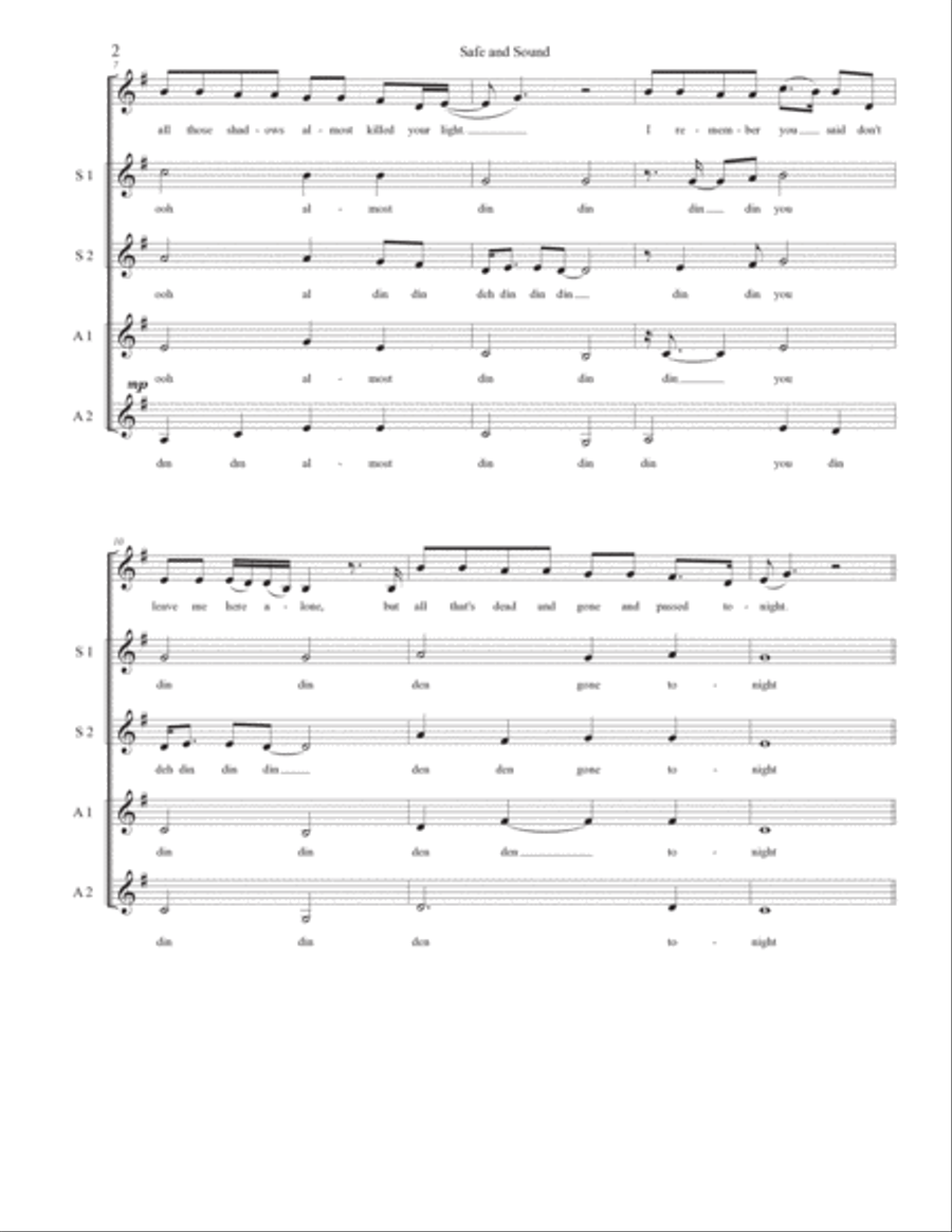 Safe & Sound SSA scores gallery preview page 2