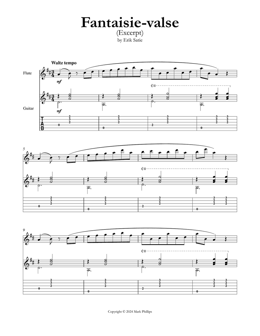 Fantaisie-valse Fantaisie-valse Flute scores gallery preview page 1
