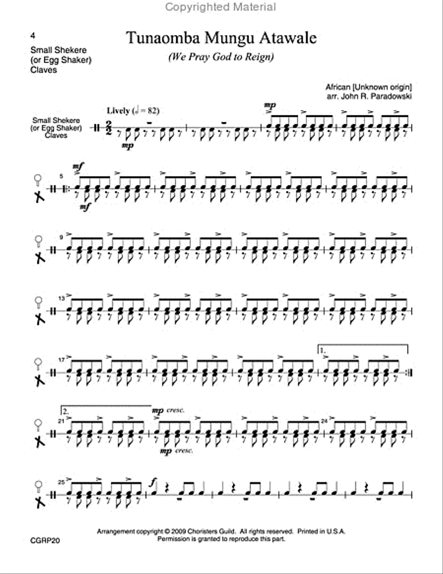 Tunaomba Mungu Atawale We Pray God to Reign Reproducible Instrumental Parts Reproducible Packs scores gallery preview page 3