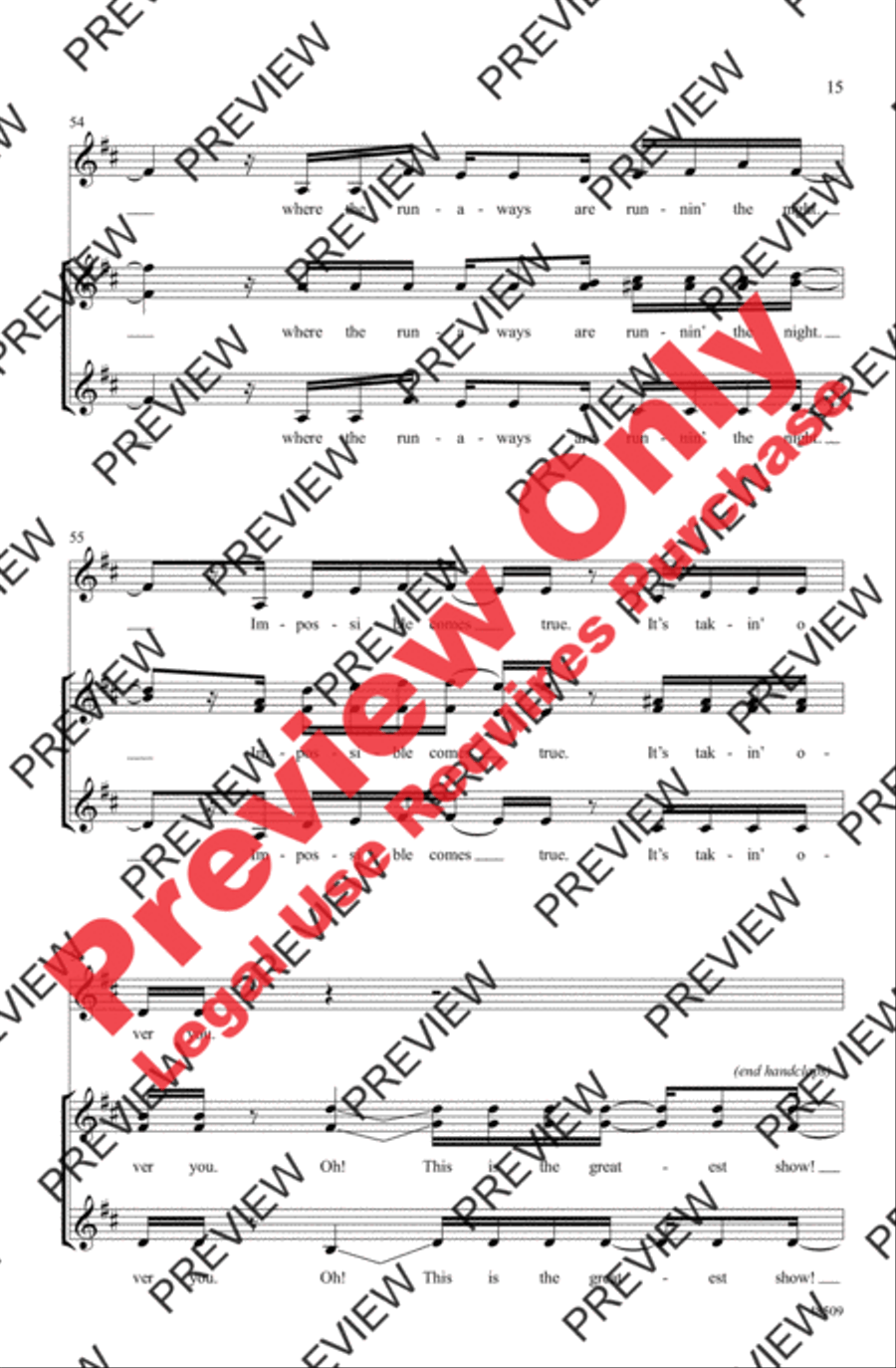 The Greatest Show A Cappella scores gallery preview page 15