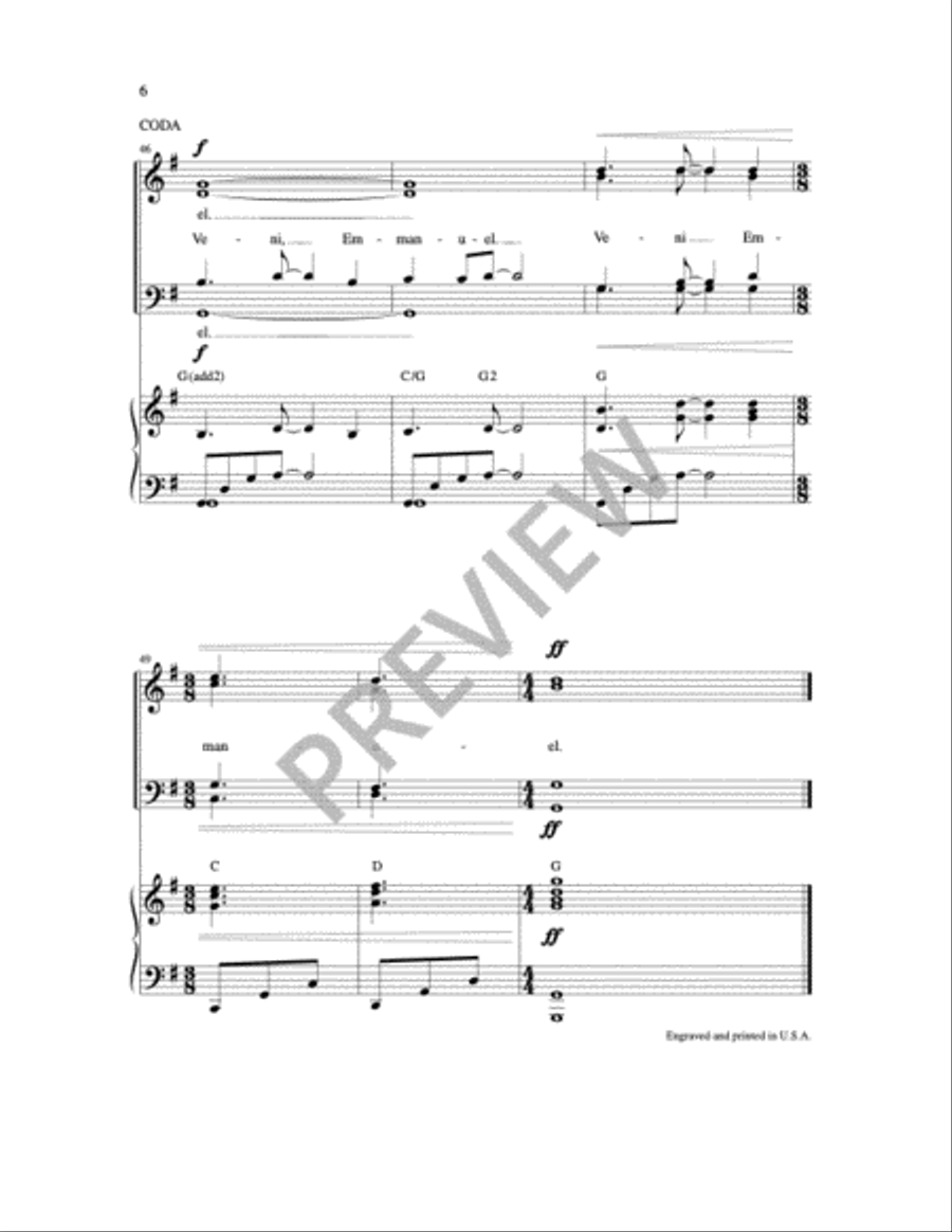Veni Emmanuel Veni Emmanuel 4-Part scores gallery preview page 4