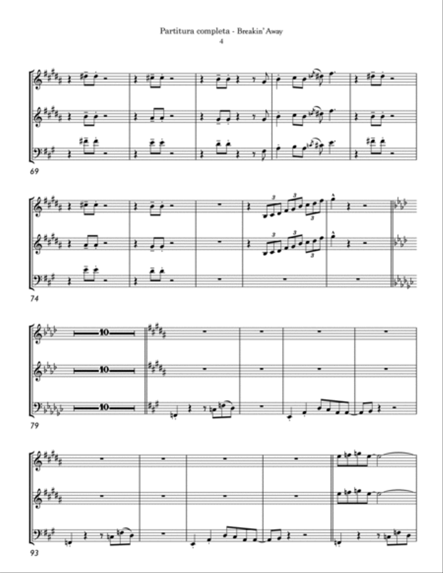 Breakin' Away Small Ensemble scores gallery preview page 4