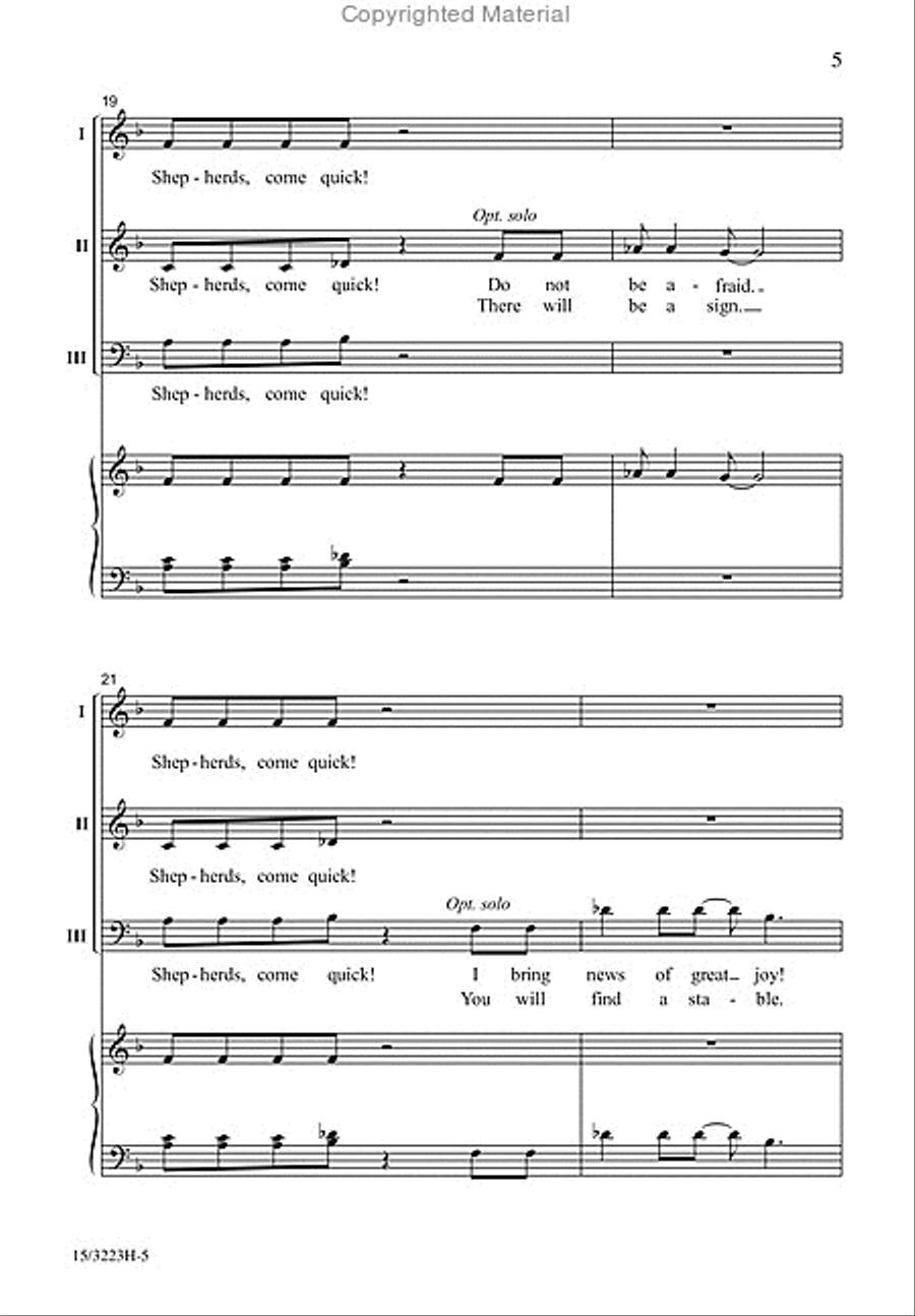 Shepherds, Come Quick! 3-Part scores gallery preview page 5