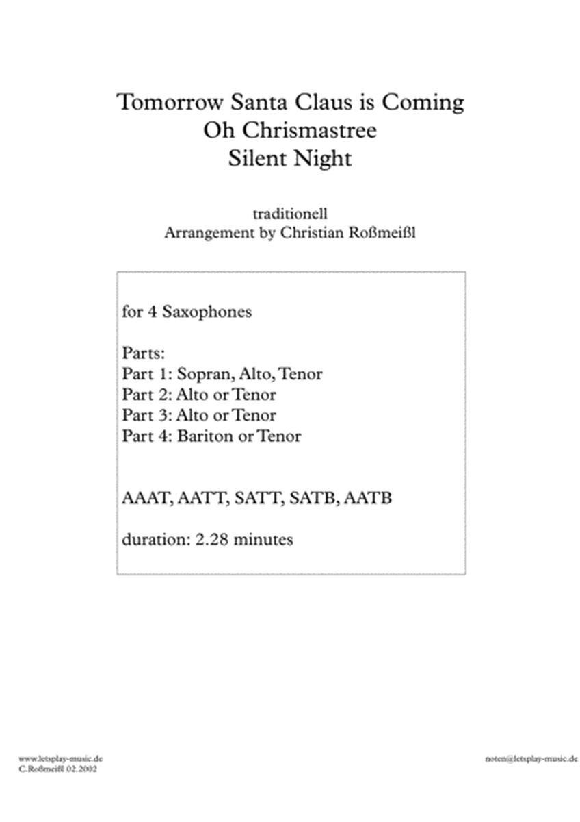 3 little chrismas songs for Saxophonquartet image number null