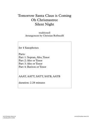 3 little chrismas songs for Saxophonquartet