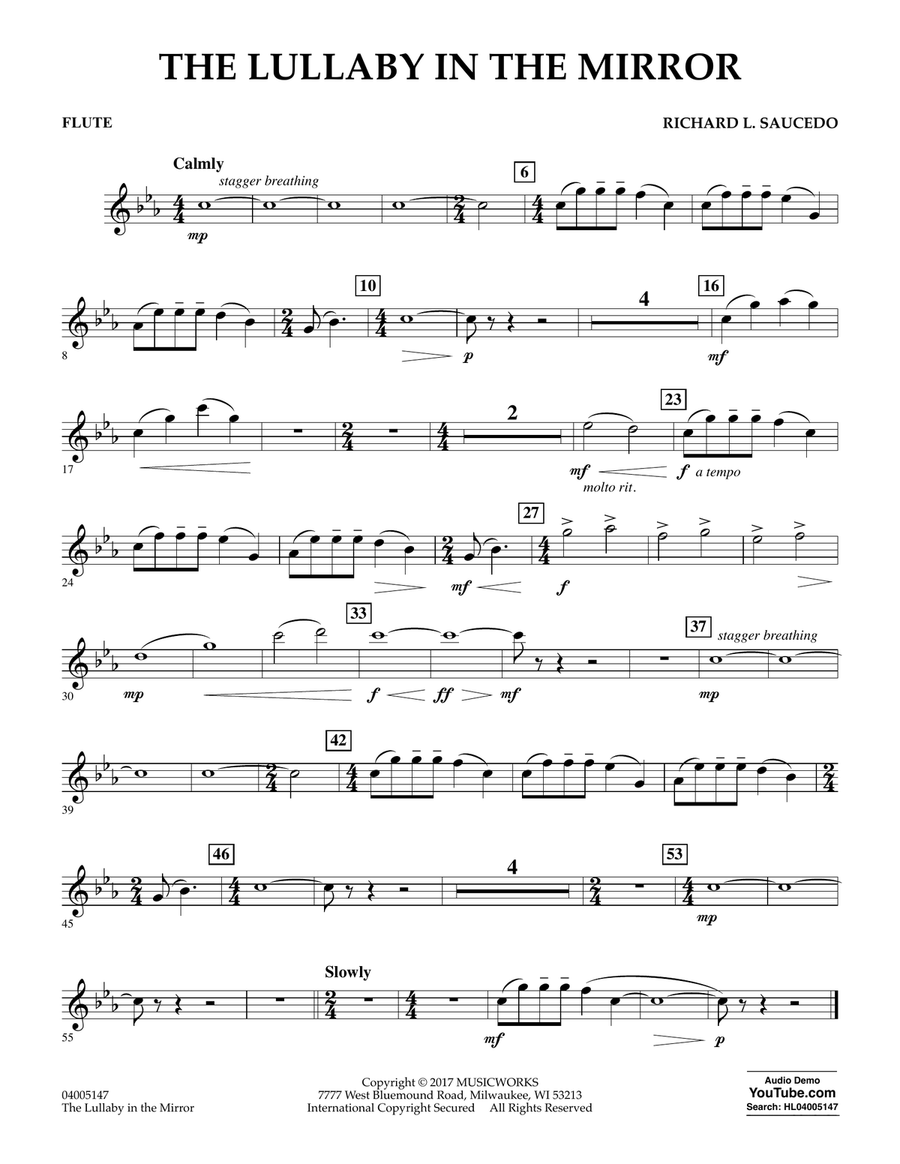 The Lullaby in the Mirror - Flute Concert Band scores gallery preview page 1