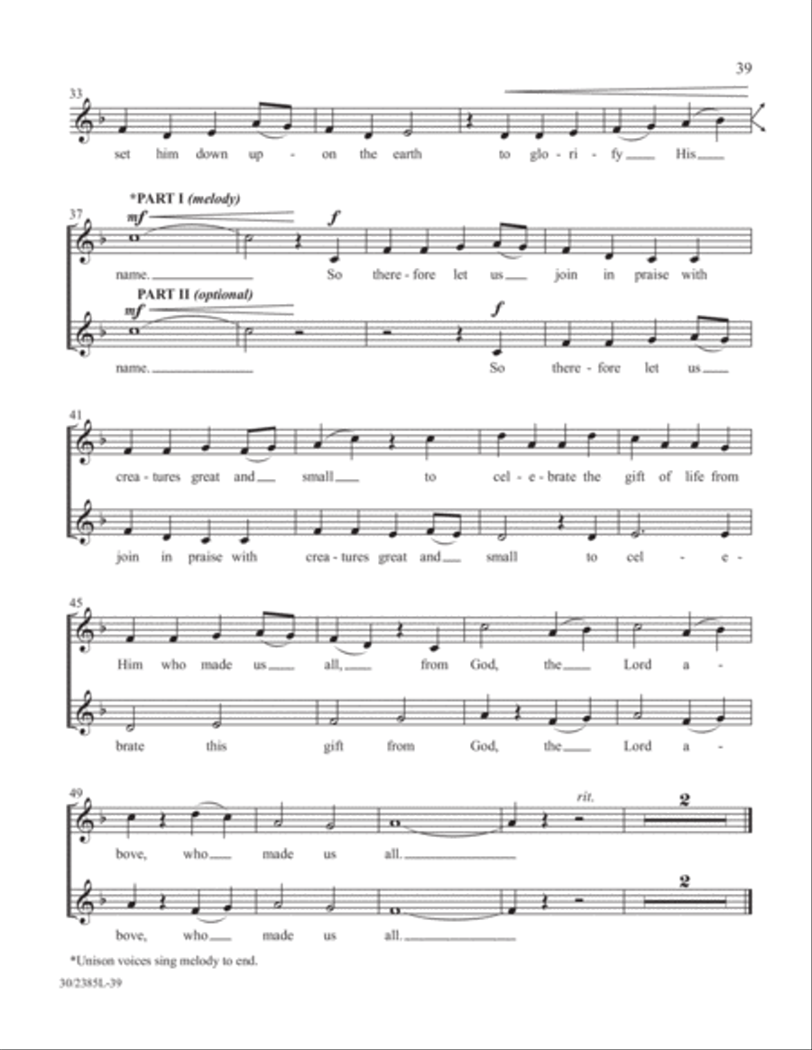 Simply Natalie Sleeth Unison Choir scores gallery preview page 40