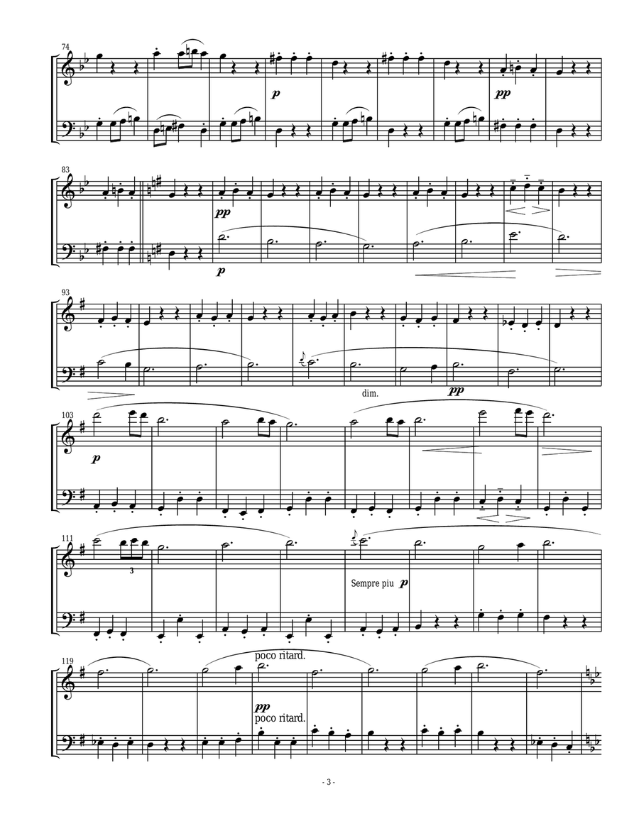 Dvorak Slavonic Dance #8 for Flute and Bassoon Duet Woodwind Duet scores gallery preview page 3