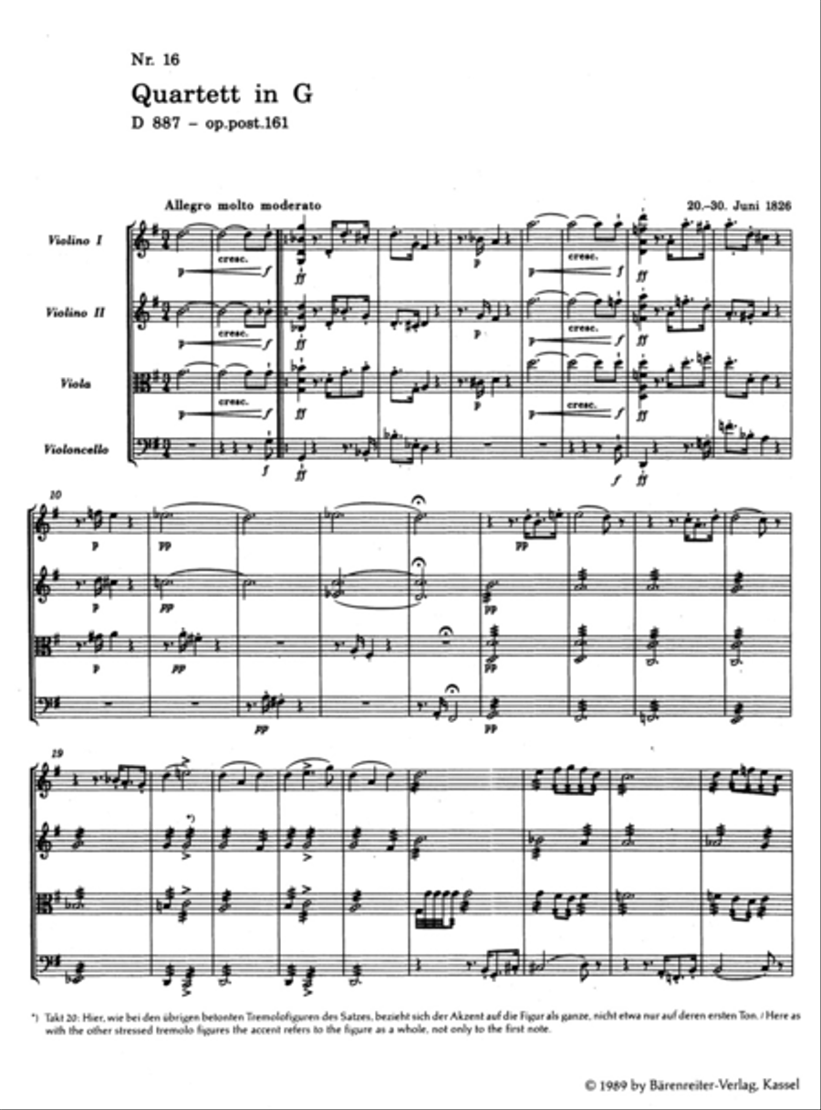 String Quartet in G major, op. post. 161 D 887 String Quartet scores gallery preview page 2