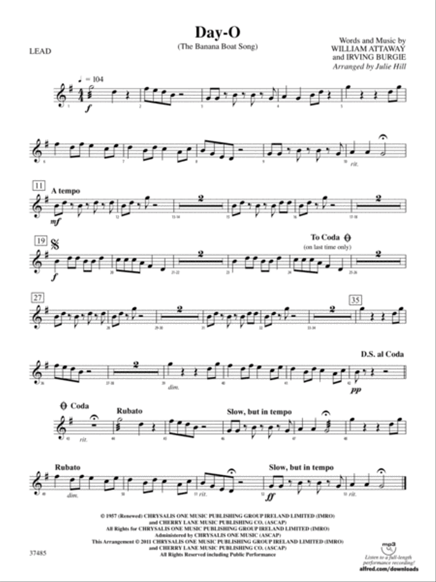 Day-O (The Banana Boat Song): 1st Percussion Percussion scores gallery preview page 1