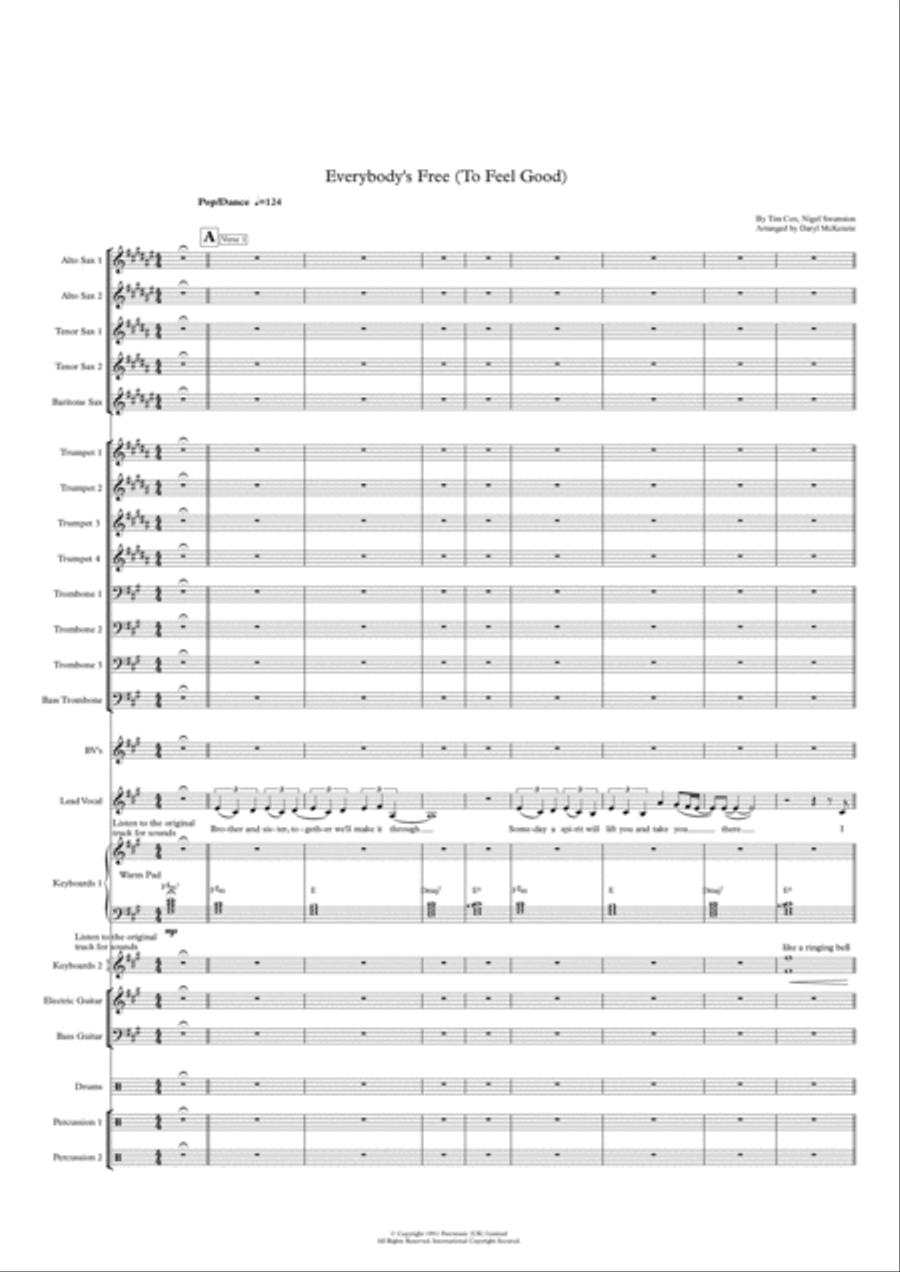 Everybody's Free (to Feel Good) Jazz Ensemble scores gallery preview page 1