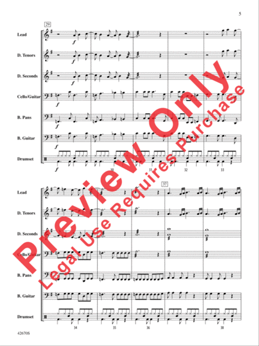 25 or 6 to 4 Steel Drum Band scores gallery preview page 6