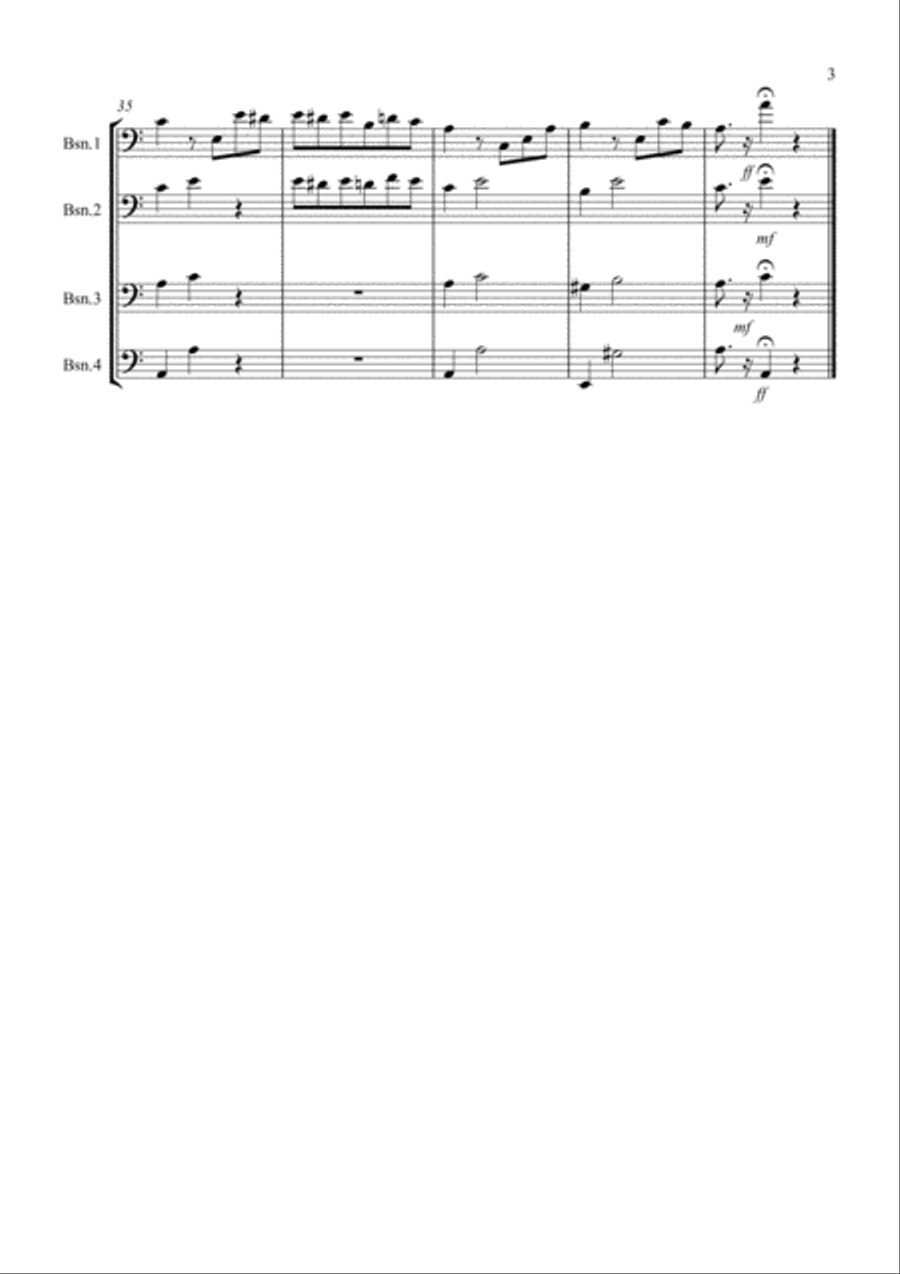 Fur Elise for Bassoon Quartet Bassoon Quartet scores gallery preview page 3
