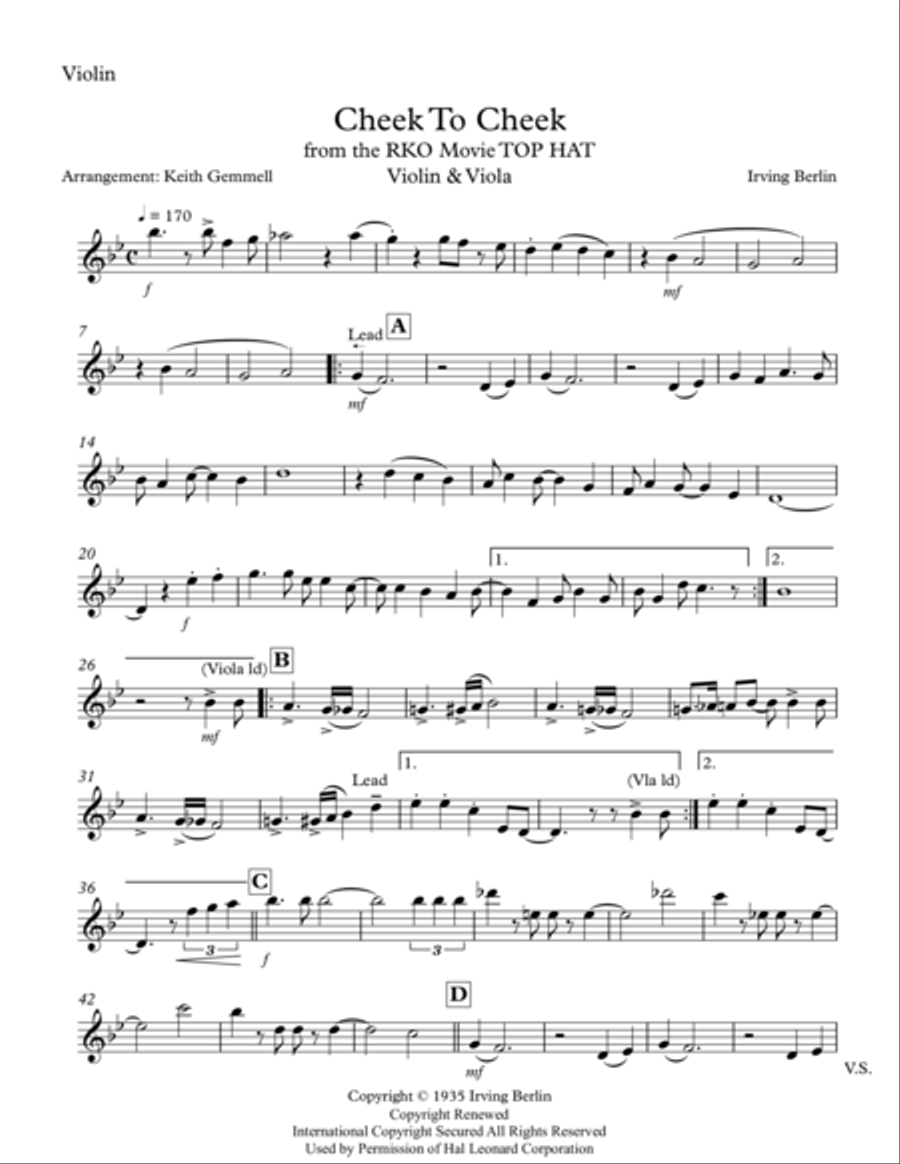Cheek To Cheek String Duet scores gallery preview page 3