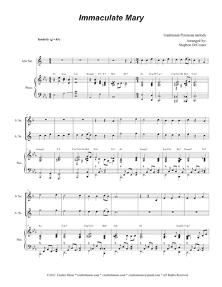 Book cover for Immaculate Mary (Duet for Soprano and Alto Saxophone) (Easy Version)