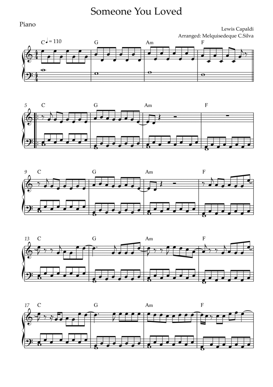 Someone You Loved Piano Solo scores gallery preview page 1