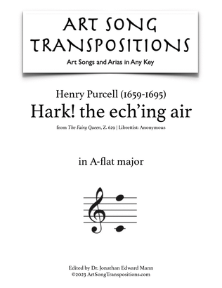 Book cover for PURCELL: Hark! the ech’ing air (transposed to A-flat major)