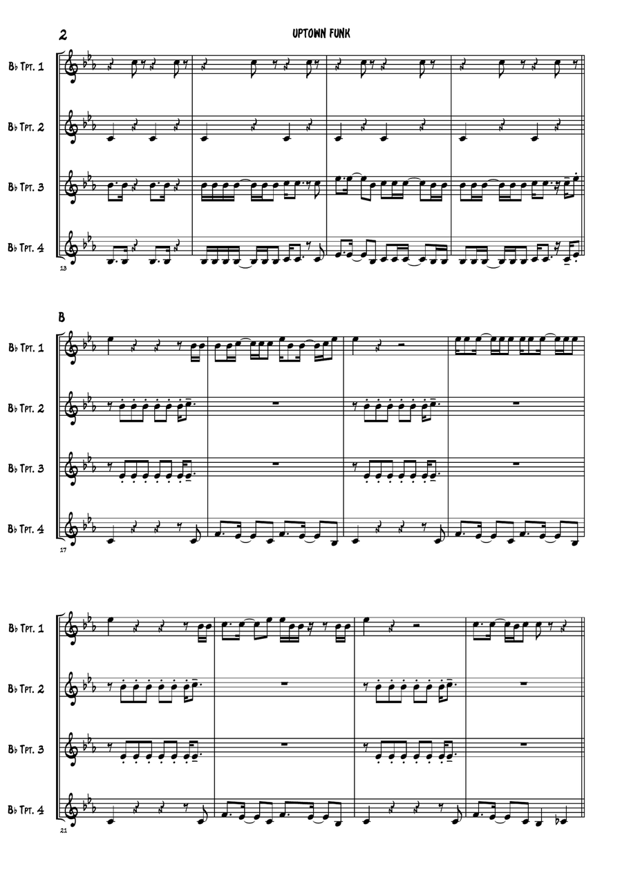 Uptown Funk Brass Ensemble scores gallery preview page 2