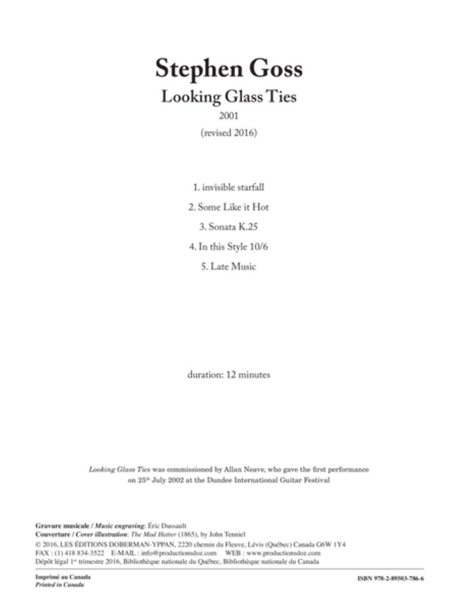 Looking Glass Ties Classical Guitar scores gallery preview page 1