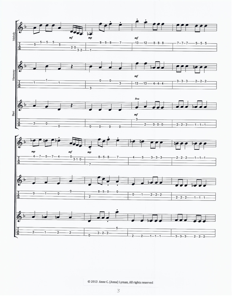 Dance Of The Sugar Plum Fairy - UKULELE ENSEMBLE / ORCHESTRA (Both C-Ukulele and Baritone), Opening Small Ensemble scores gallery preview page 4