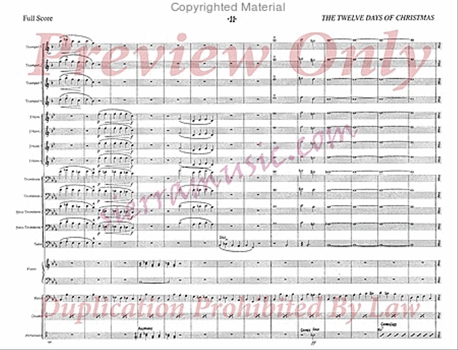 The Twelve Days Of Christmas Jazz Ensemble scores gallery preview page 12
