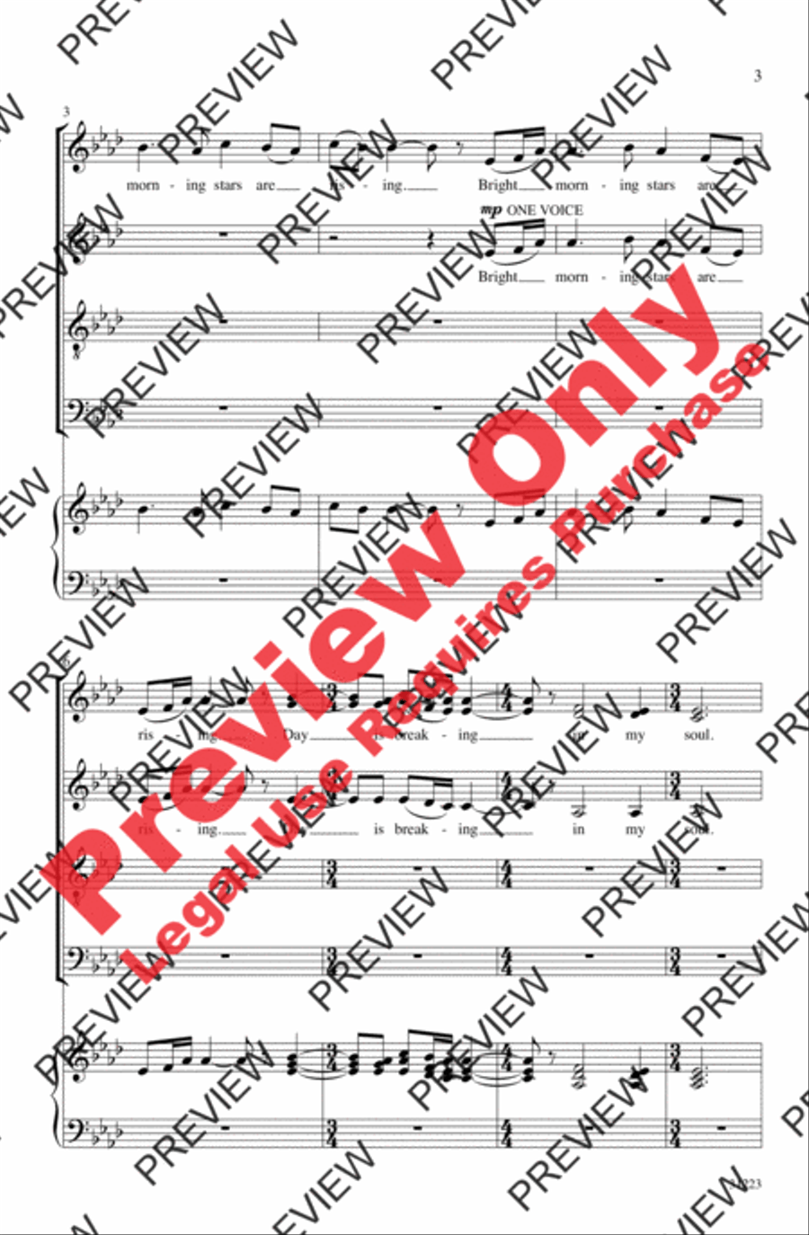 Bright Morning Stars Bright Morning Stars 4-Part scores gallery preview page 3