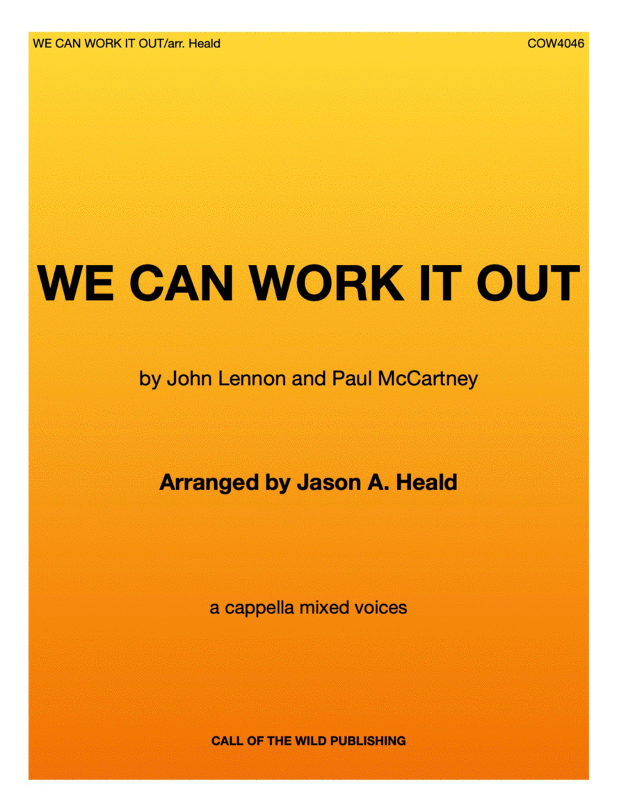 We Can Work It Out 4-Part scores gallery preview page 1