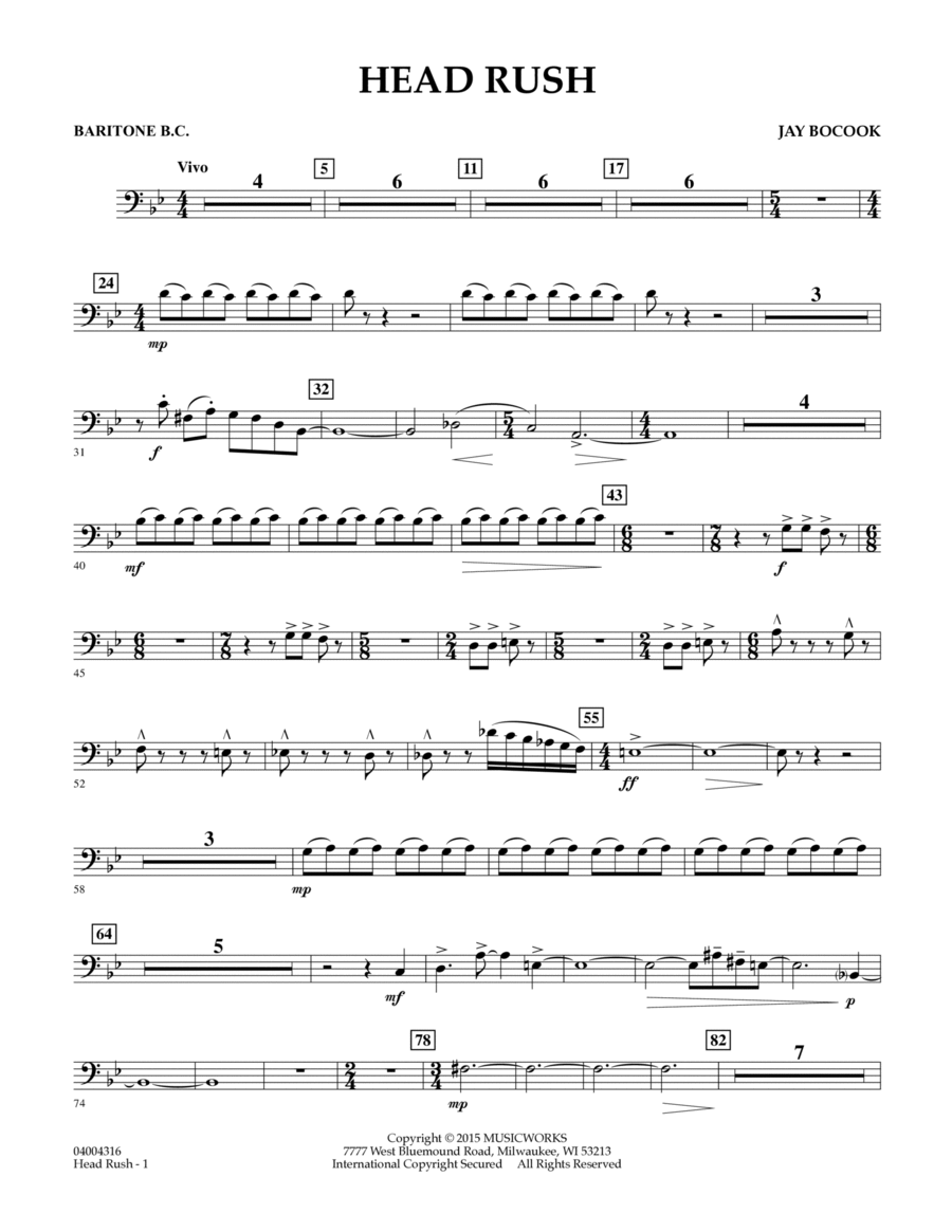 Head Rush - Baritone B.C. Baritone Horn BC scores gallery preview page 1