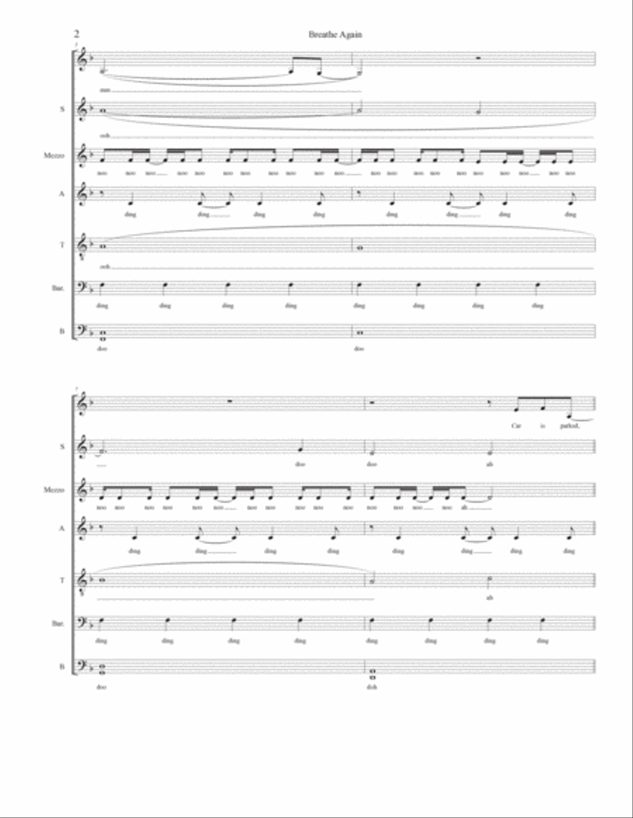 Breathe Again 4-Part scores gallery preview page 2