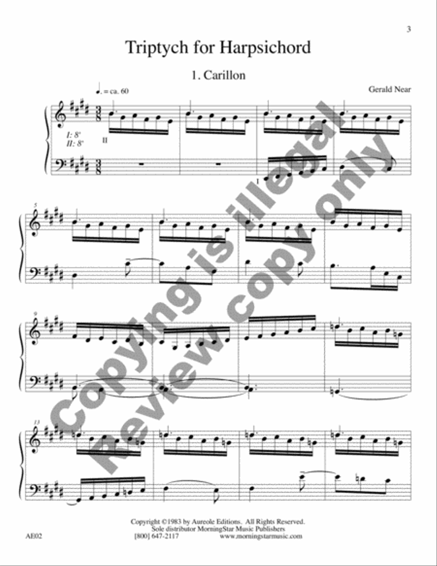 Triptych for Harpsichord Triptych for Harpsichord Harpsichord scores gallery preview page 3