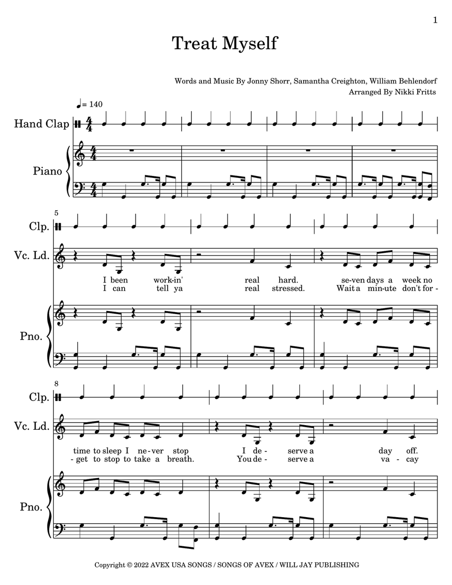 Treat Myself Voice scores gallery preview page 1