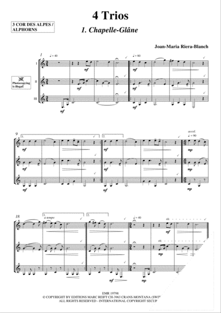 4 Trios & Meditation au Moleson Alphorn scores gallery preview page 3