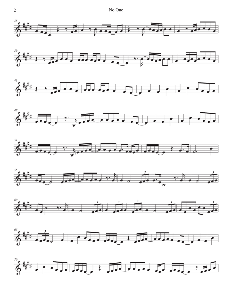 No One Violin Solo scores gallery preview page 2