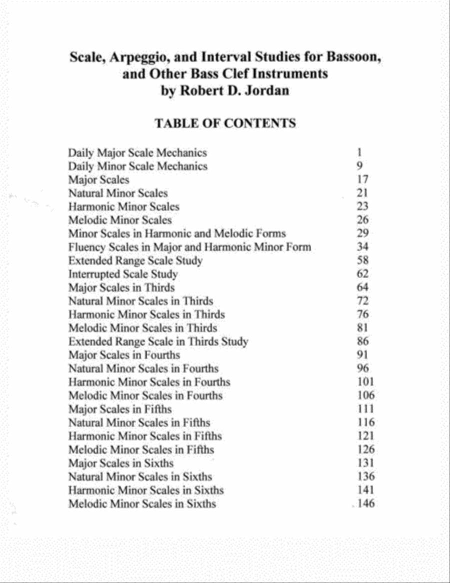 Scale, Arpeggio, and Interval Studies for Bassoon