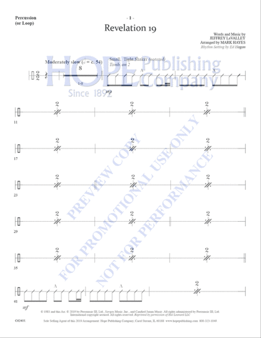 Revelation 19-Rhythm Parts Choir scores gallery preview page 21