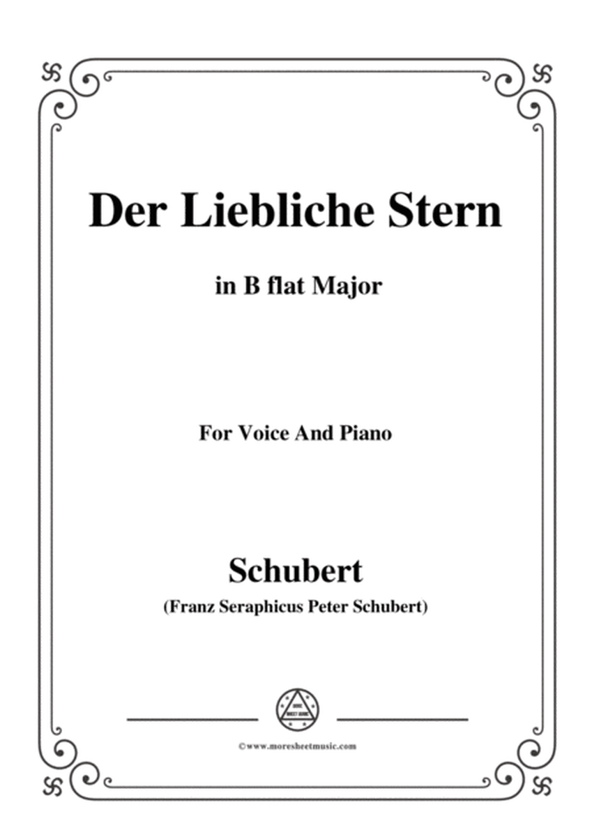 Schubert-Der Liebliche Stern,in B flat Major,for Voice&Piano image number null