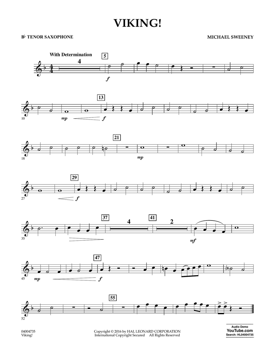 Viking! - Bb Tenor Saxophone Concert Band scores gallery preview page 1