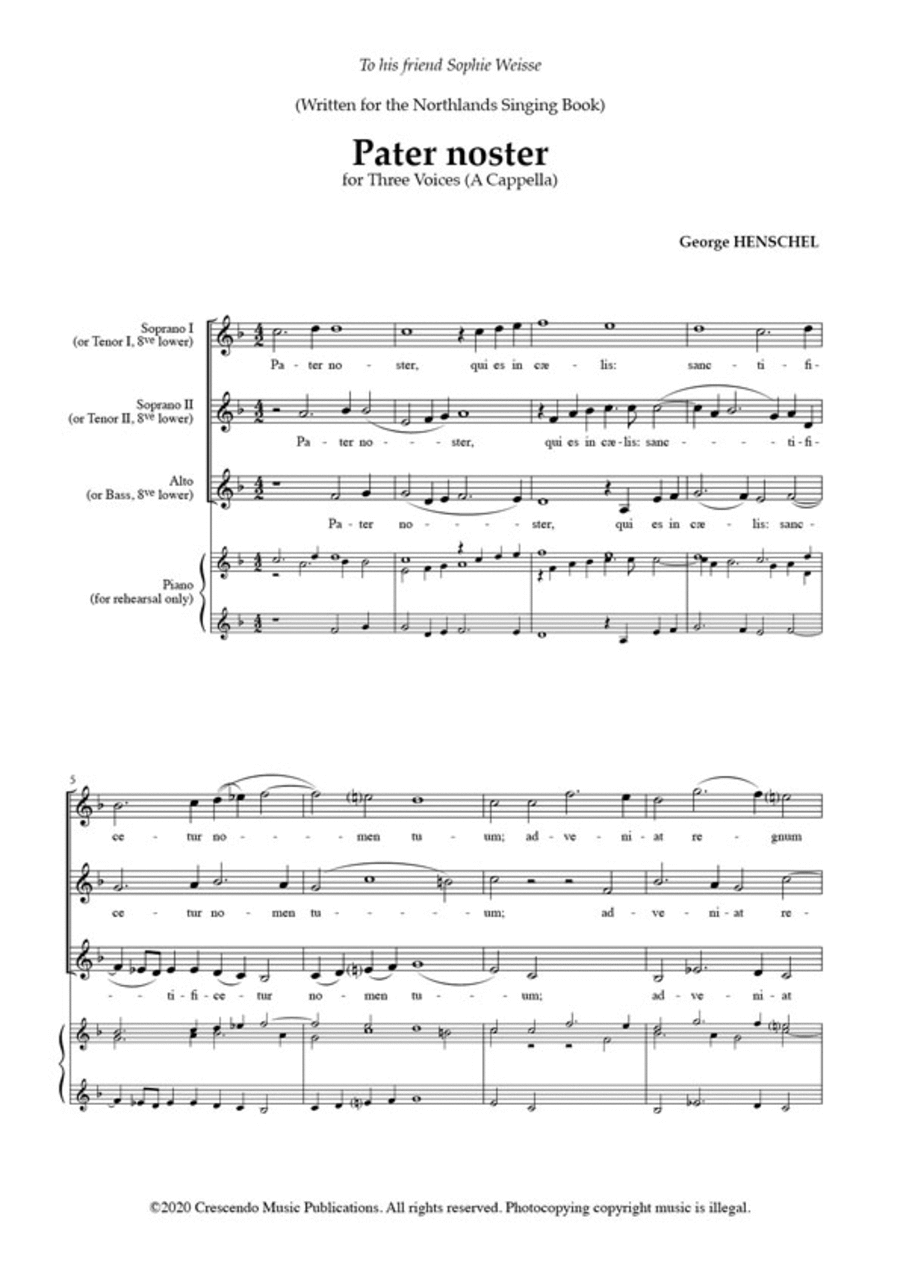 Pater noster SSA scores gallery preview page 1
